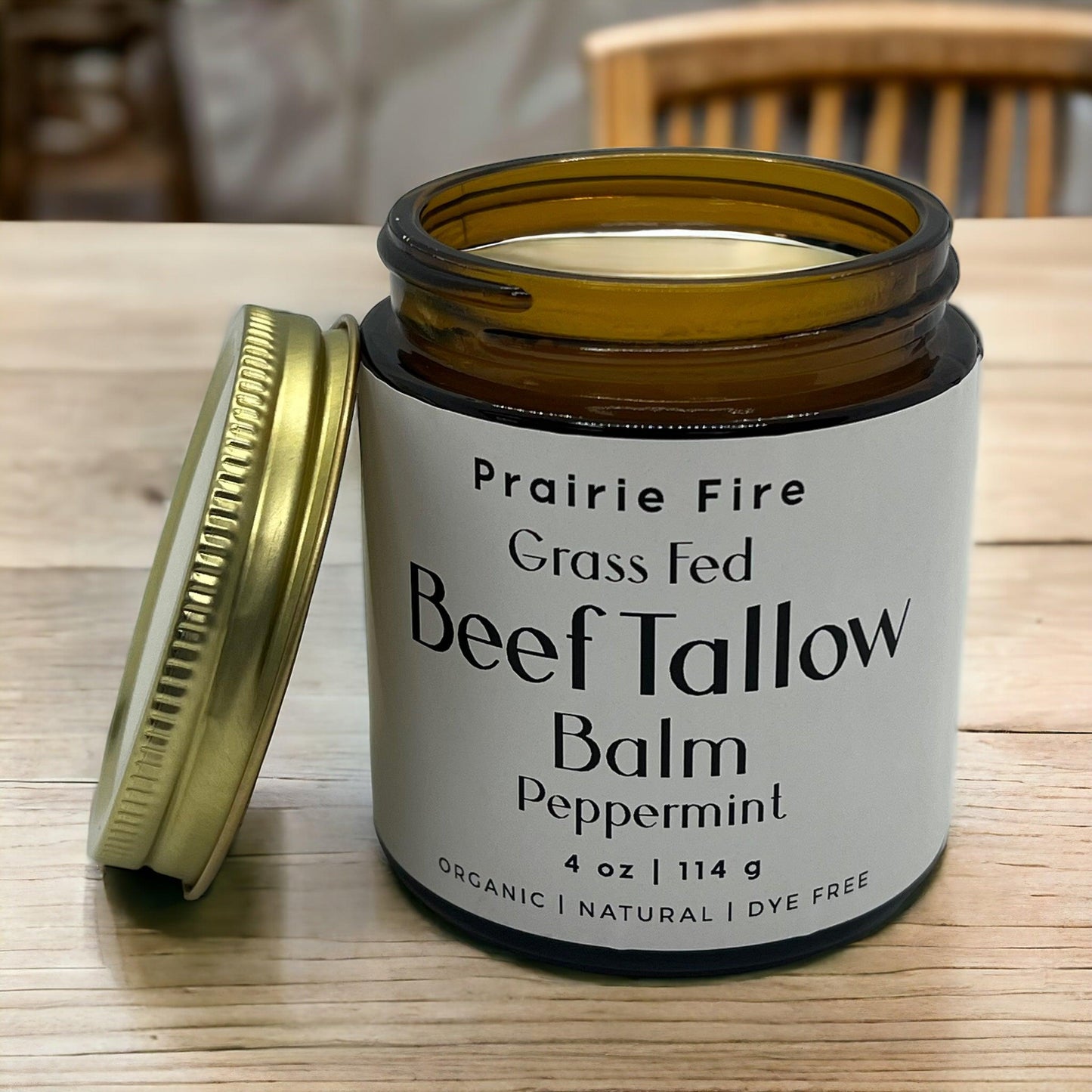 Grass Fed Beef Tallow Balm - 4 oz - Made in USA - Organic Grass Fed and Finished Tallow - Moisturizing Skin Care