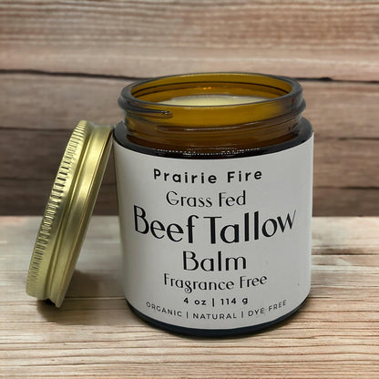Grass Fed Beef Tallow Balm - 4 oz - Made in USA - Organic Grass Fed and Finished Tallow - Moisturizing Skin Care