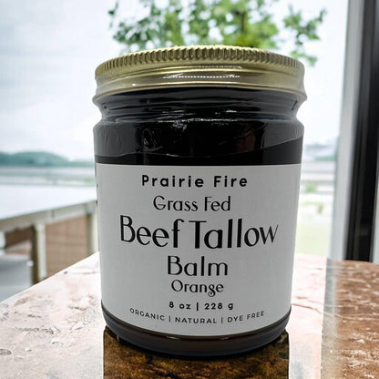 Grass Fed Beef Tallow Balm - 8 oz - Made in USA - Organic Grass Fed and Finished - Moisturizing Skin Care
