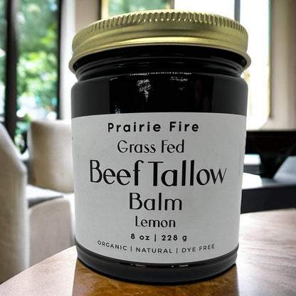 Grass Fed Beef Tallow Balm - 8 oz - Made in USA - Organic Grass Fed and Finished - Moisturizing Skin Care