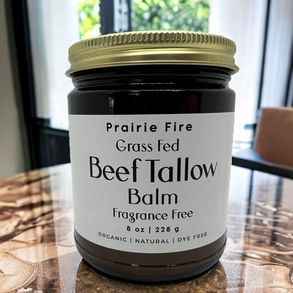 Grass Fed Beef Tallow Balm - 8 oz - Made in USA - Organic Grass Fed and Finished - Moisturizing Skin Care