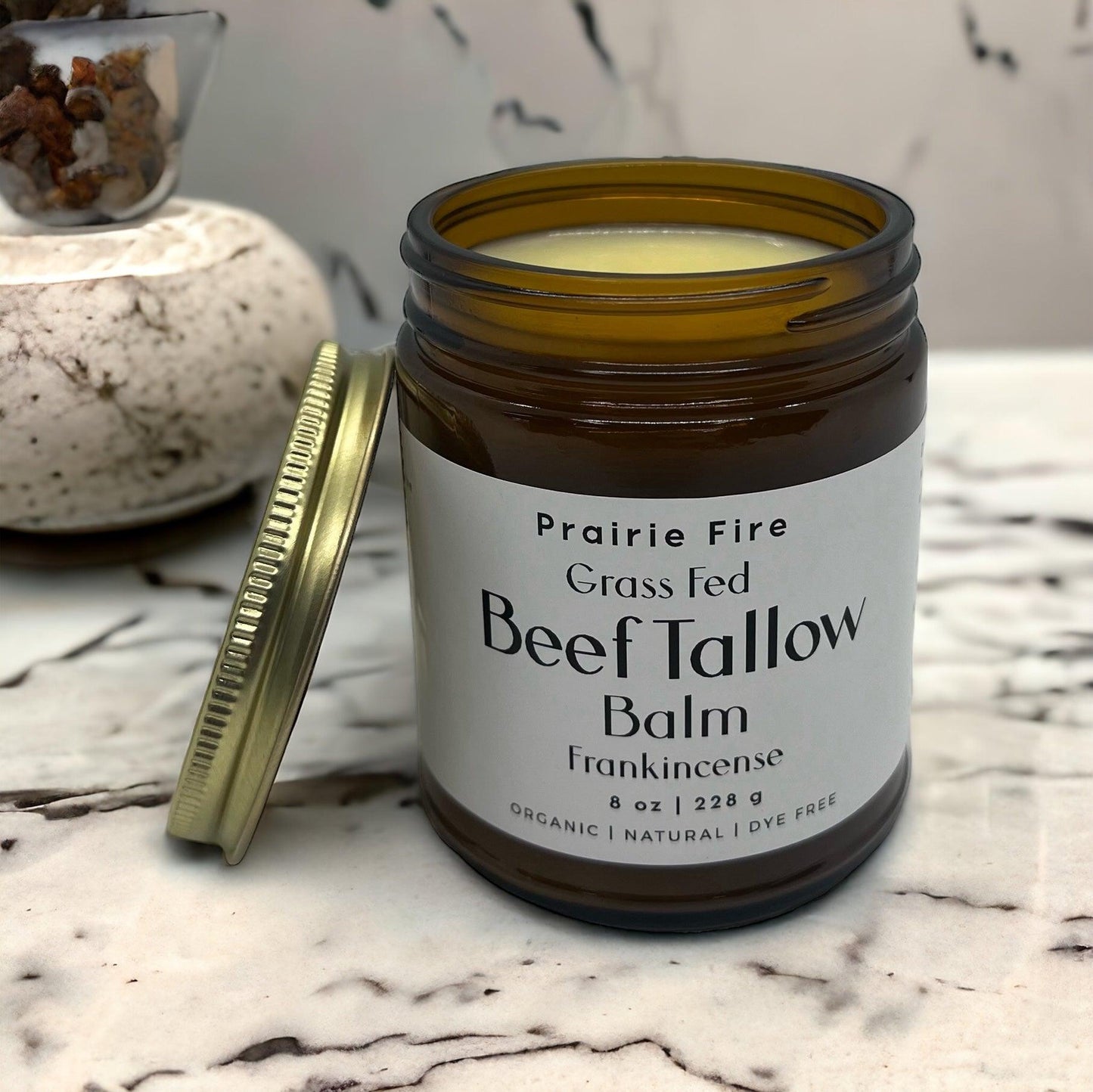 Grass Fed Beef Tallow Balm - 8 oz - Made in USA - Organic Grass Fed and Finished - Moisturizing Skin Care