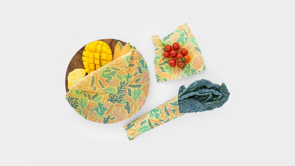 Meli Wraps Beeswax Wrap Bulk Roll + Cutlery Set in Reef Print - Homeland Harvest