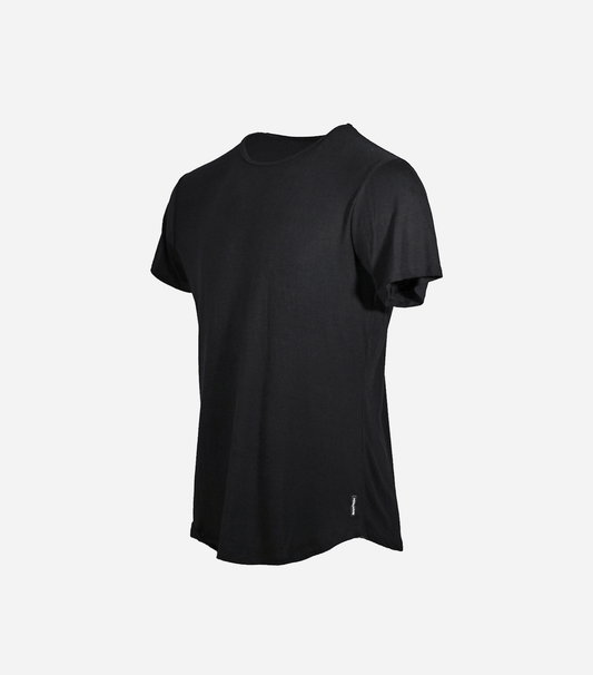 Bamboo Swift Curve-Hem Tee - Black - Homeland Harvest