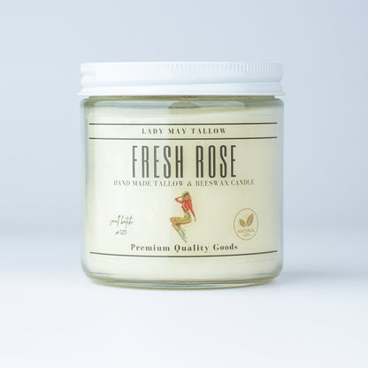 Rose-Scented Tallow & Beeswax Candle | Natural & Non-toxic Candle