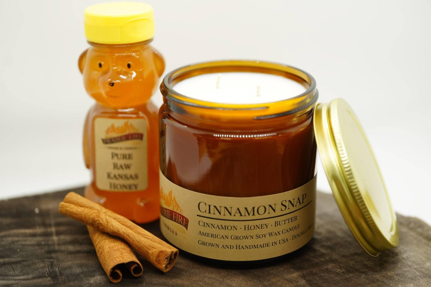 Cinnamon Snap Soy Wax Candle | 16 oz Double Wick Amber Apothecary Jar