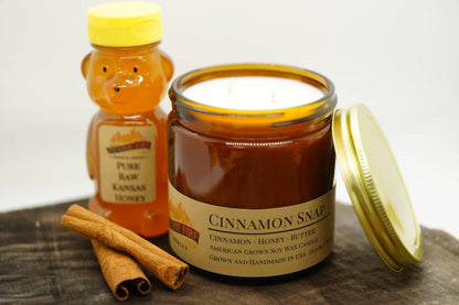 Cinnamon Snap Soy Wax Candle | 16 oz Double Wick Amber Apothecary Jar