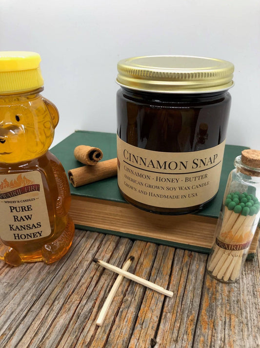 Cinnamon Snap Soy Wax Candle | 9 oz Amber Apothecary