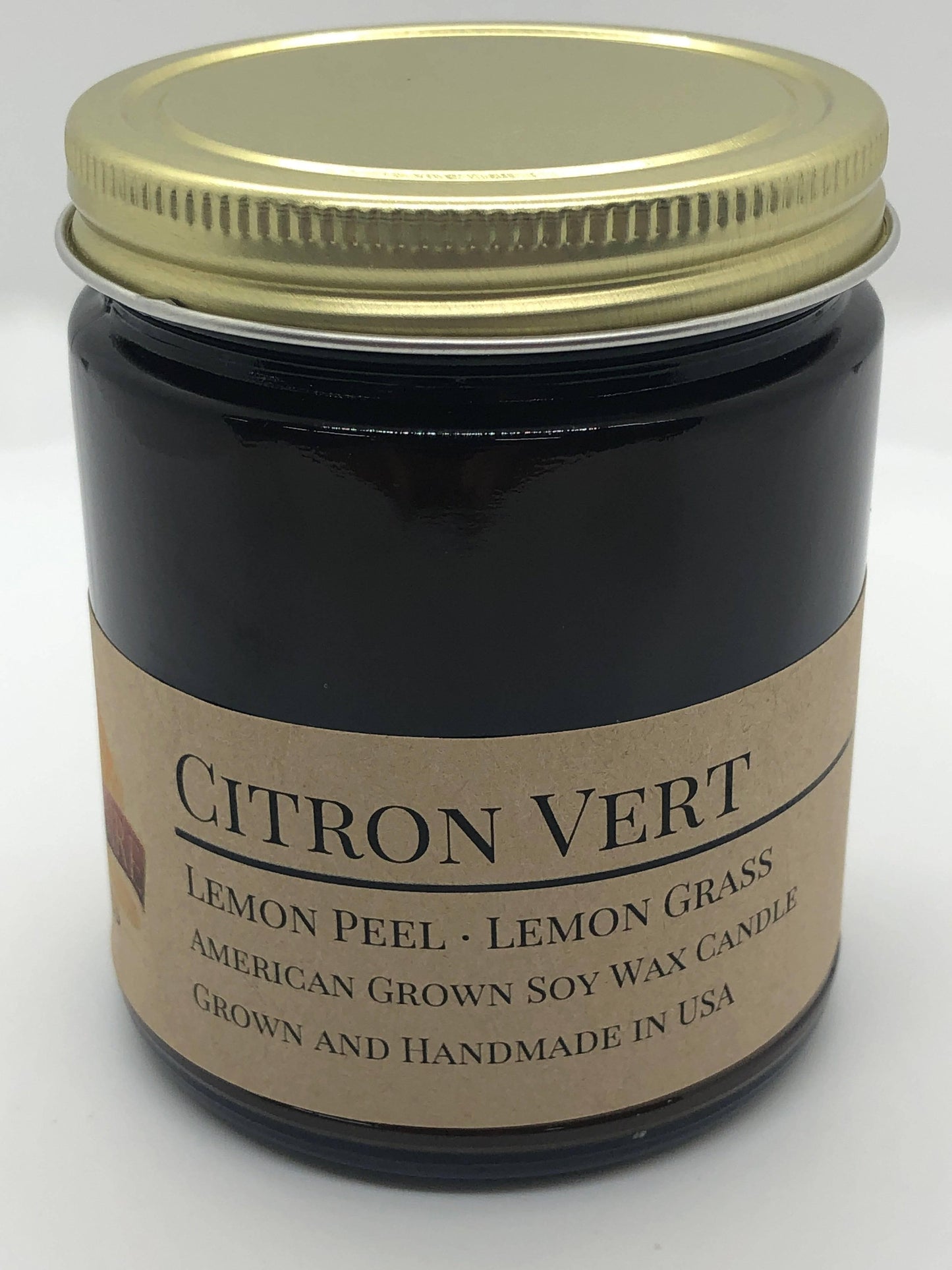 Citron Vert Soy Wax Candle | 9 oz Amber Apothecary Jar