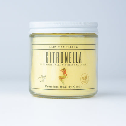 Citronella Tallow & Beeswax Candle | All-Natural, Non-Toxic, Clean-Burning