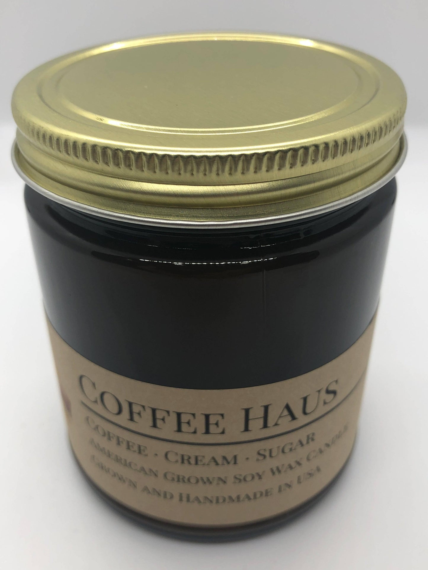 Coffee Haus Soy Wax Candle | 9 oz Amber Apothecary Jar