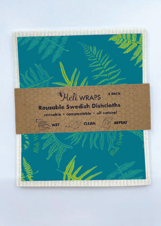 Fern Swedish Dish Cloth Set of 3 - Homeland Harvest