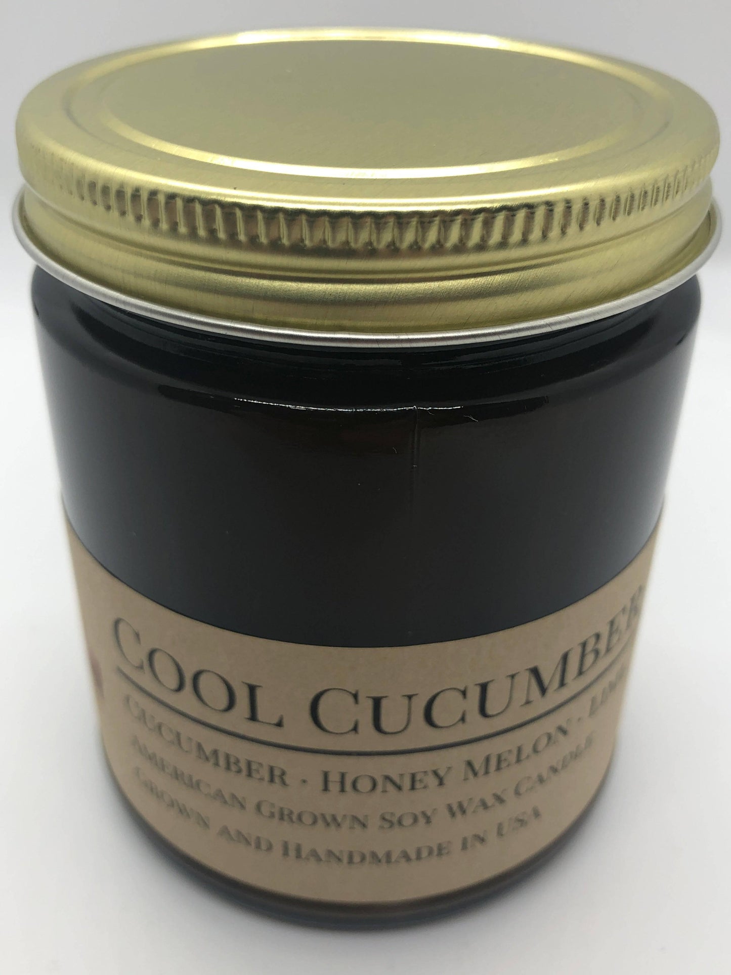 Cool Cucumber Soy Wax Candle | 9 oz Amber Apothecary Jar