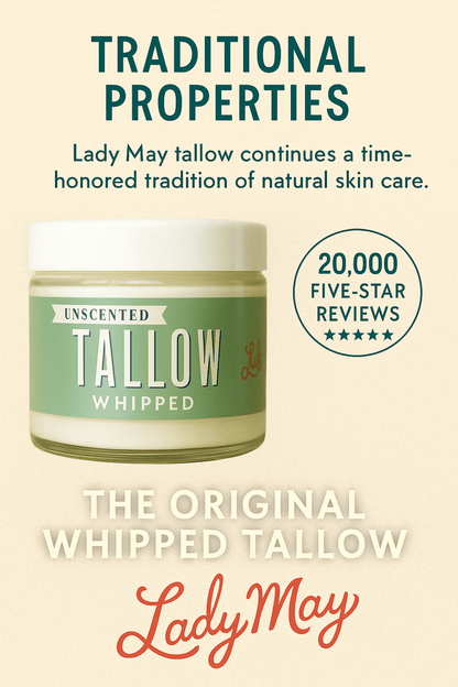 All-Natural DeluxeTallow Skin care and Candle Set Premium Quality All Natural Gift Box by The Lady May