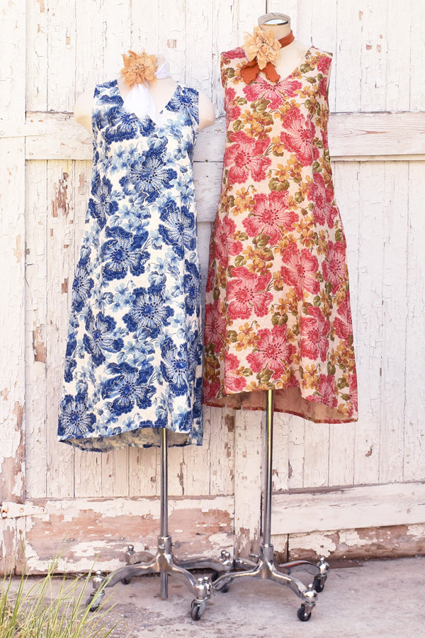 floral linen trapeze dress - Homeland Harvest