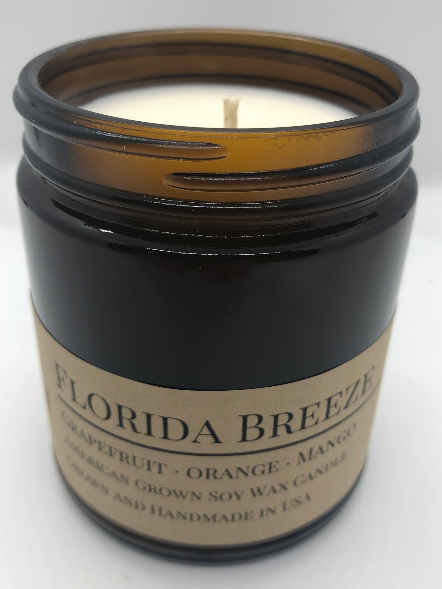 Florida Breeze Soy Wax Candle | 9 oz Amber Apothecary Jar