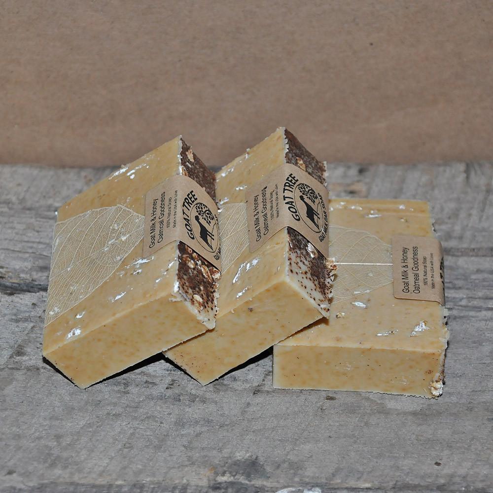 Goat Milk & Honey Oatmeal Goodness Soap, Unscented - Homeland Harvest