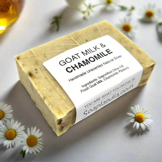 Goat Milk & Olive Oil Bar Soap with Chamomile, Unscented - Homeland Harvest