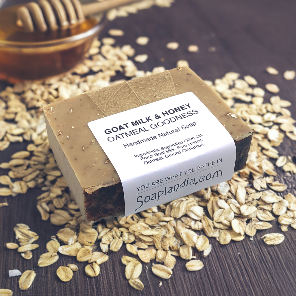 Goat Milk & Honey Oatmeal Goodness Soap, Unscented - Homeland Harvest