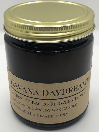 Havana Daydreamin' Soy Wax Candle | 9 oz Amber Apothecary Jar