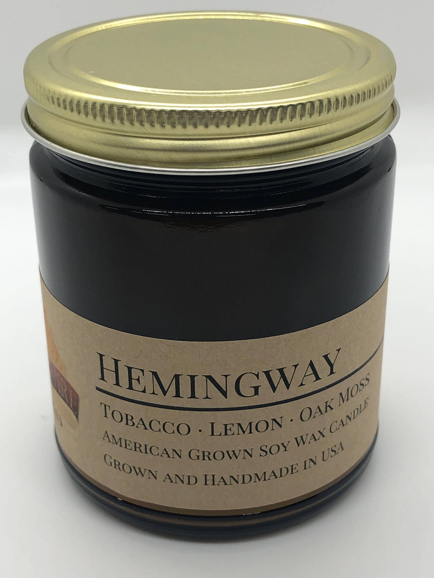 Hemingway Soy Wax Candle | 9 oz Amber Apothecary Jar