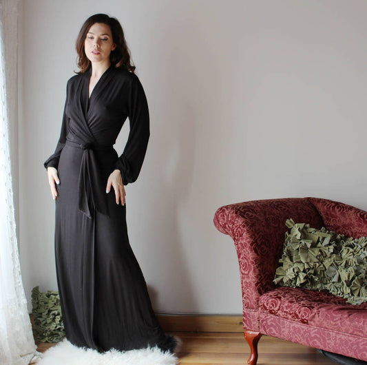 Bamboo Robe With Bishop Sleeves - Homeland Harvest