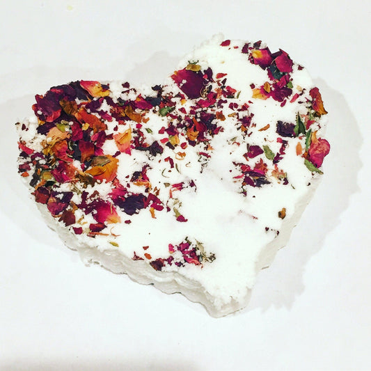 Rose heart bath bomb / organic bath bomb / essential oil bath bomb / natural bath bomb - Homeland Harvest