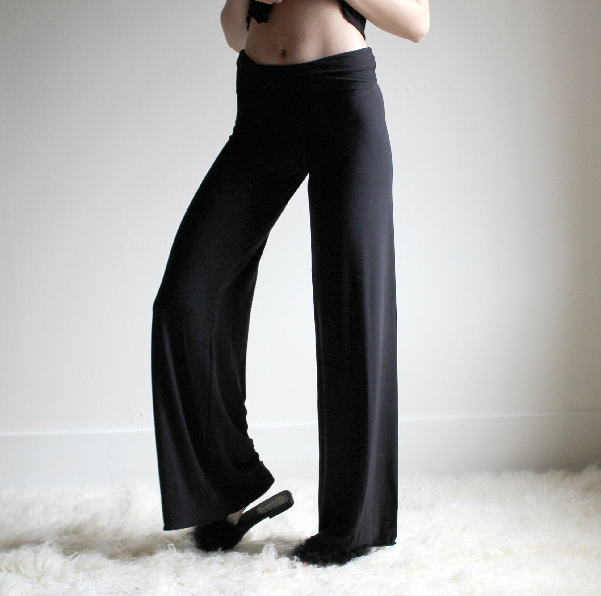 Bamboo Lounge Pants with Foldover Waistband - Homeland Harvest