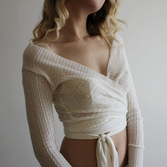 Silk and cashmere Ballet Wrap Cardigan - Homeland Harvest