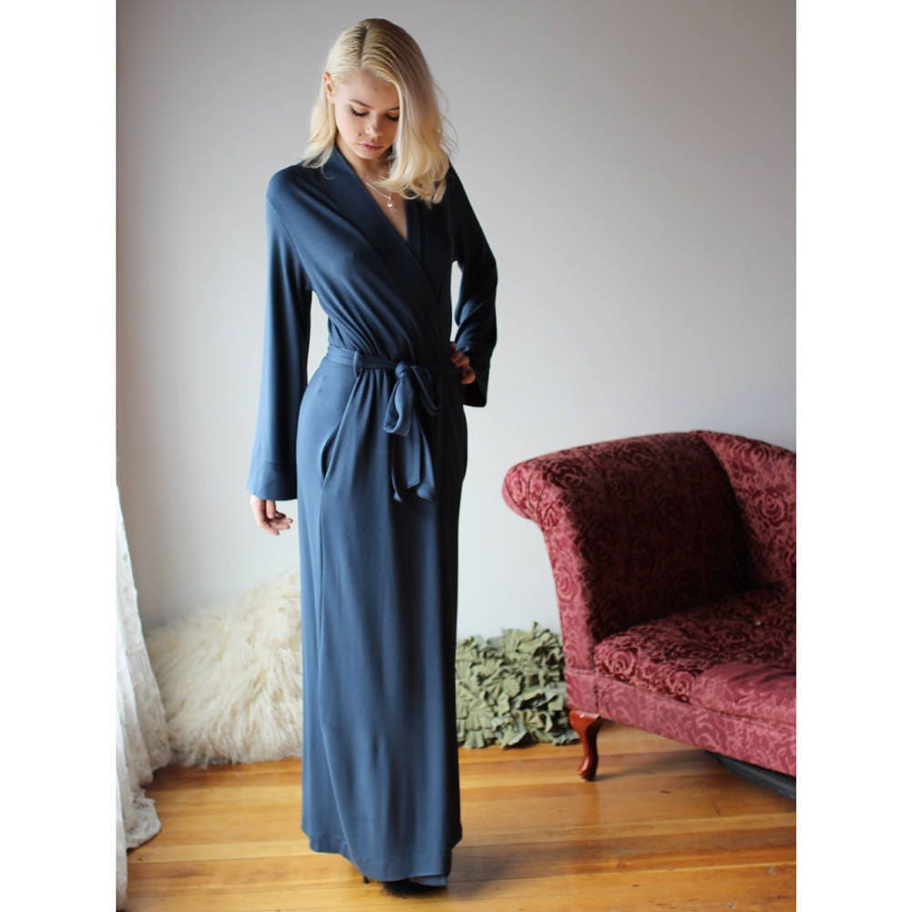 long bamboo robe with side pockets - Homeland Harvest