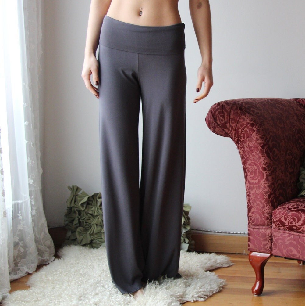 bamboo foldover lounge pants with a wide leg - Homeland Harvest