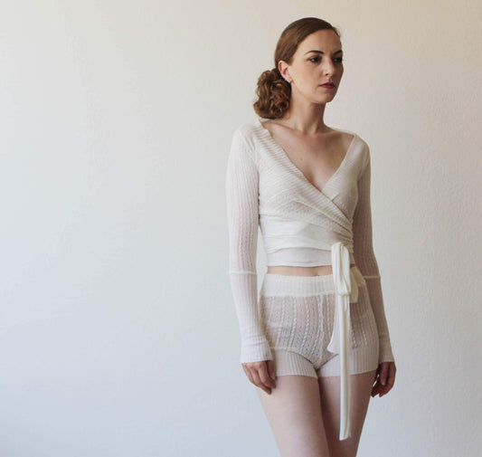 silk and cashmere shrug or wrap cardigan - Homeland Harvest