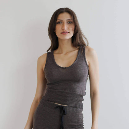 2 Piece Sweater Set includes Wool Cardigan Shrug and Cropped Tank Top - Homeland Harvest