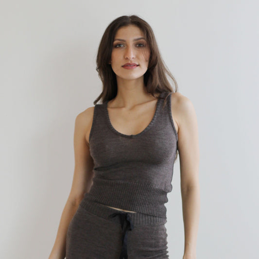Wool Knit cropped Tank Top - Homeland Harvest
