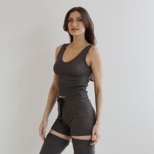 Wool Knit cropped Tank Top - Homeland Harvest