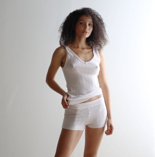 silk cashmere lingerie set includes tank and Shorts - Homeland Harvest