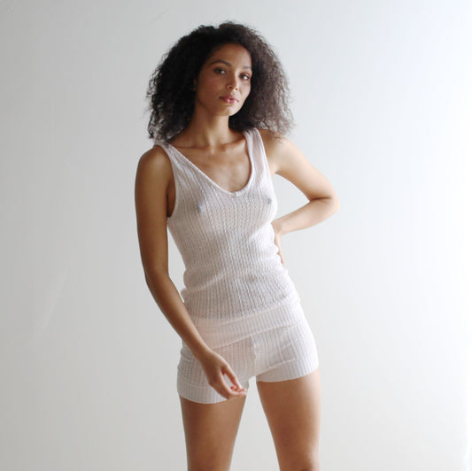 silk cashmere lingerie set includes tank and Shorts - Homeland Harvest