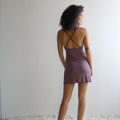 Nightgown in Soft Bamboo Jersey with Lace Trim - Homeland Harvest