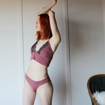 Tencel and Organic Cotton Lingerie Set with Lace Trim - Homeland Harvest