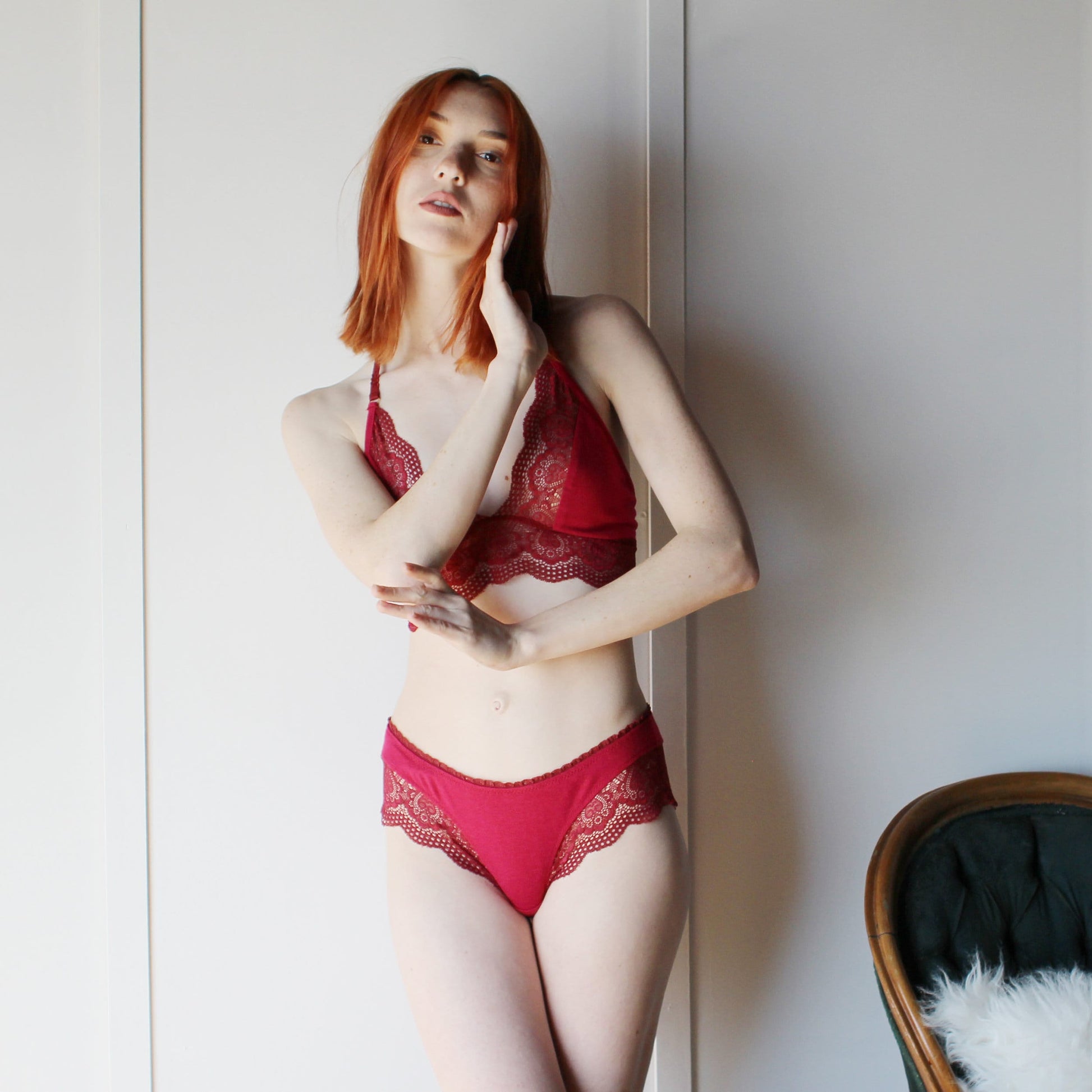 Tencel and Organic Cotton Lingerie with Lace Trim - Homeland Harvest