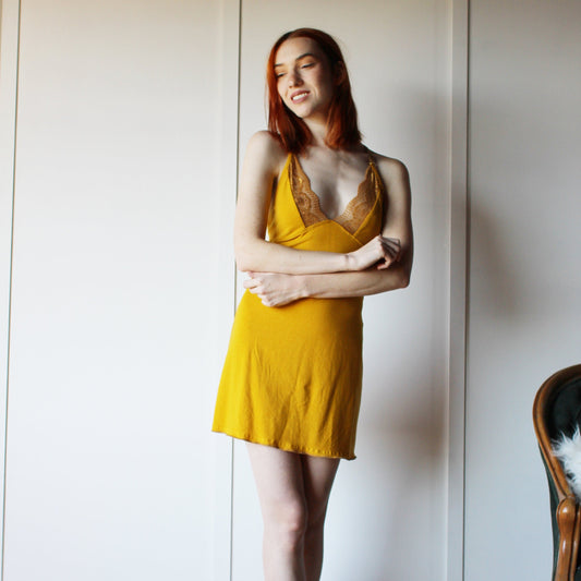 Tencel and Organic Cotton Nightgown with lace trim - Homeland Harvest
