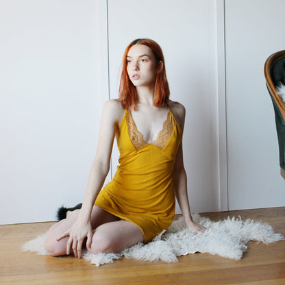 Tencel and Organic Cotton Nightgown with lace trim - Homeland Harvest