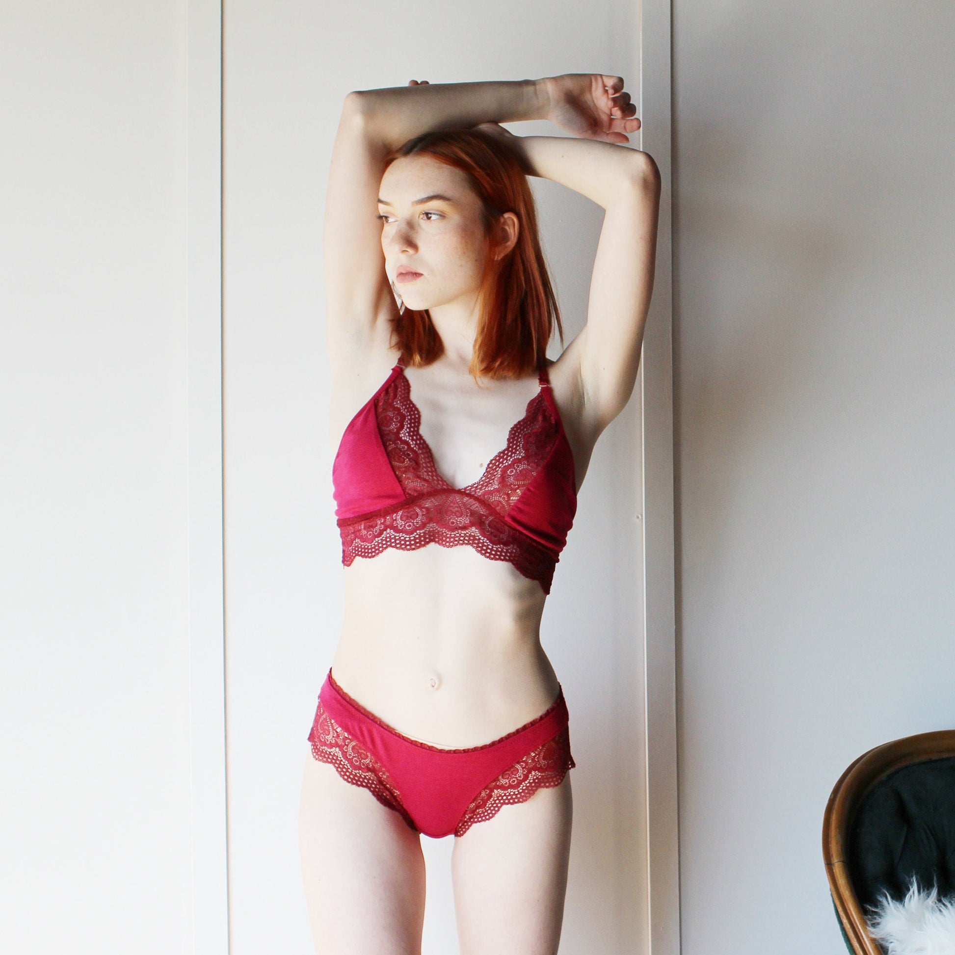 Tencel and Organic Cotton Lingerie with Lace Trim - Homeland Harvest