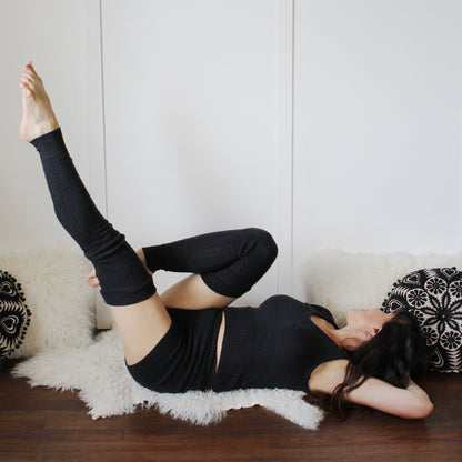 Merino Wool Leg Warmers in Pointelle Lace - Homeland Harvest