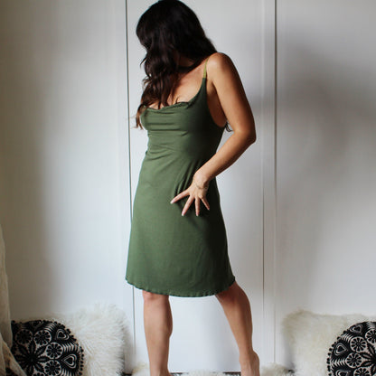 Tencel and Organic Cotton Nightgown with a draped Neckline - Homeland Harvest