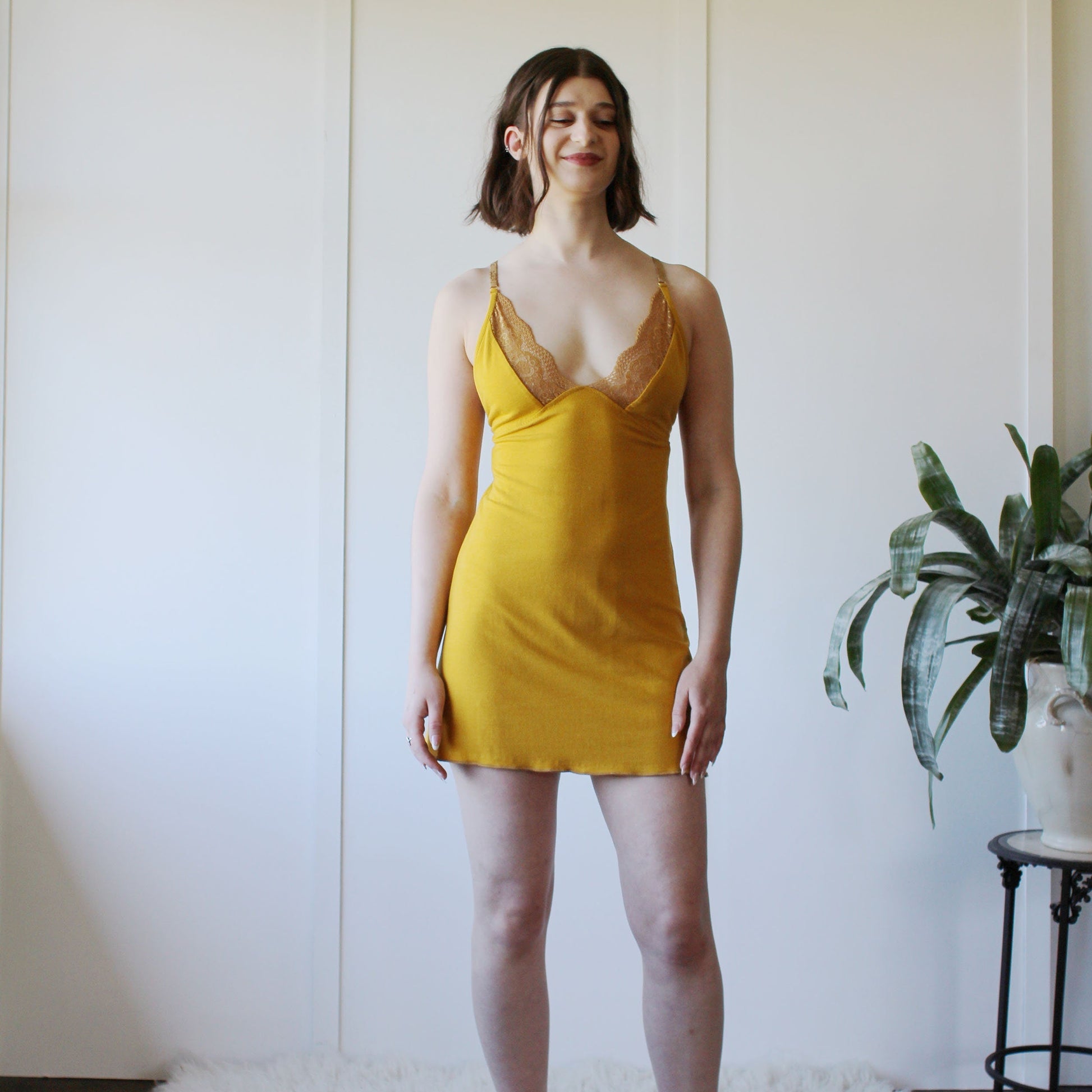 Tencel and Organic Cotton Nightgown with lace trim - Homeland Harvest