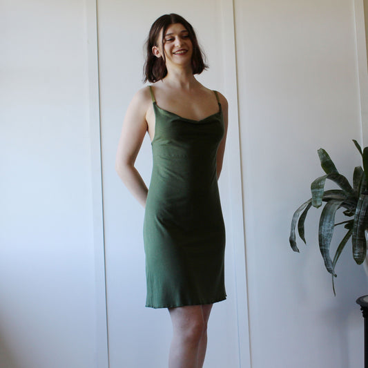 Tencel and Organic Cotton Nightgown with a draped Neckline - Homeland Harvest