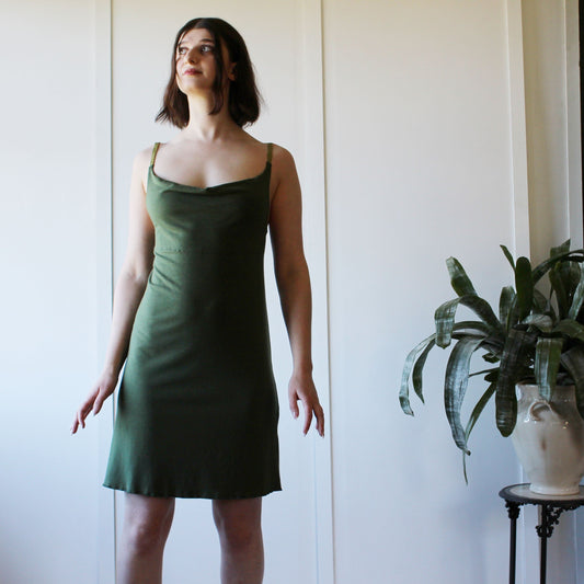 Tencel and Organic Cotton Nightgown with a draped Neckline - Homeland Harvest