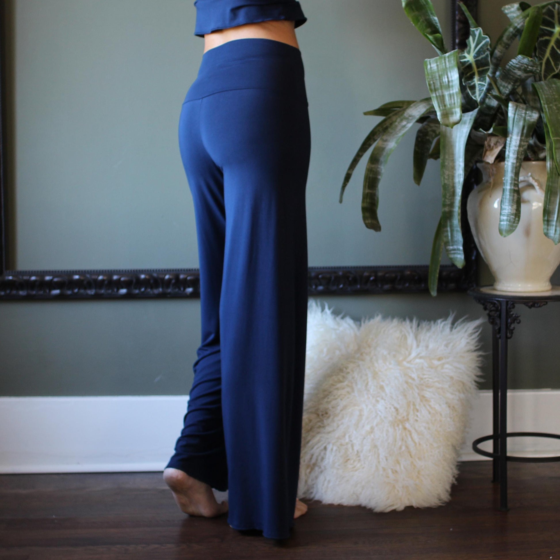 Bamboo Lounge Pants with Foldover Waistband - Homeland Harvest