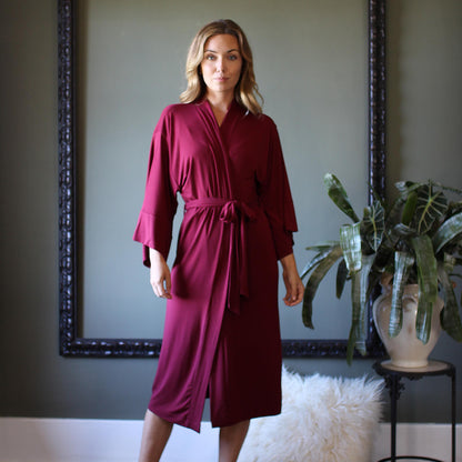 Womens Midi Length Kimono Robe - Homeland Harvest